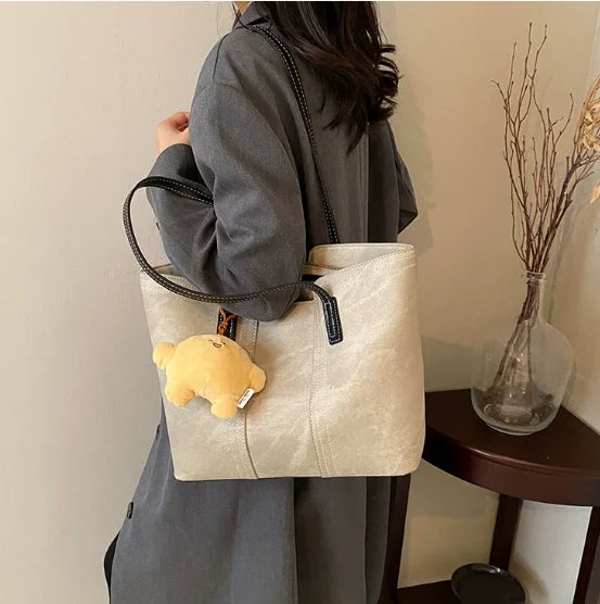 Women's Bag New Fashion Trendy Shoulder Bag Simple Versatile Small Handbag Popular Soft Leather Tote Bag for Women