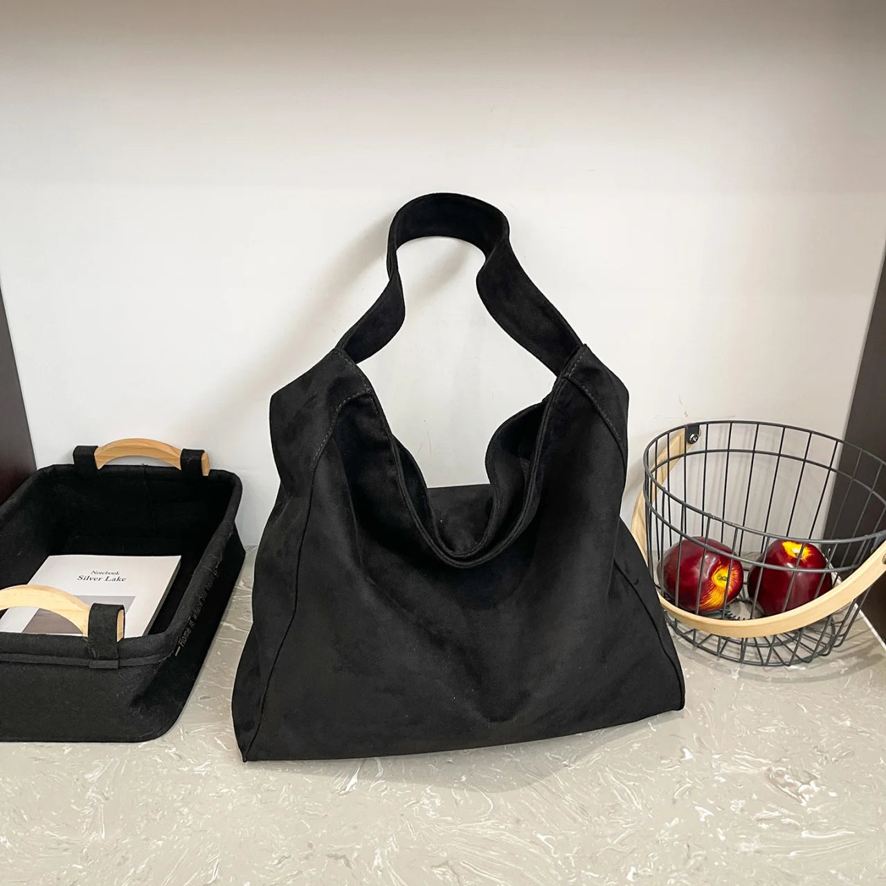 Single-shoulder Bag Women's Casual Plain Color Shoulder to Hand Carry Fashionable and Versatile Canvas Bag