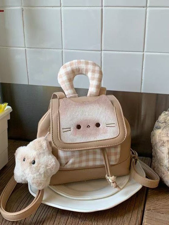 Women's All Season Fashion Student Backpack Korean Style PU Material Magnetic Buckle School Bag For Girls