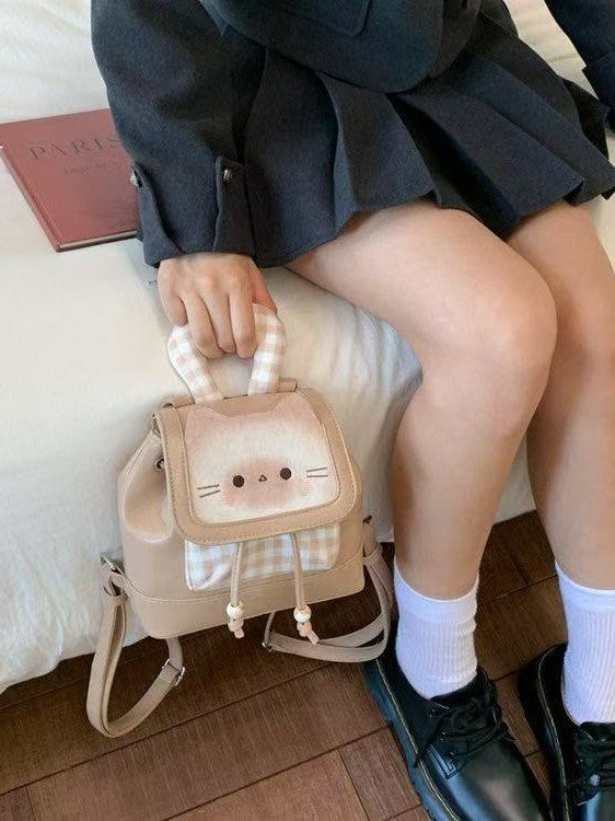 Women's All Season Fashion Student Backpack Korean Style PU Material Magnetic Buckle School Bag For Girls