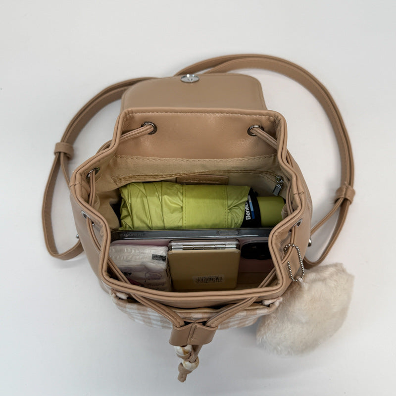 Women's All Season Fashion Student Backpack Korean Style PU Material Magnetic Buckle School Bag For Girls